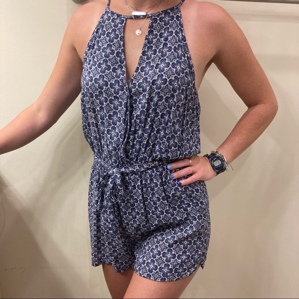 Romper by Joe B. Navy and white patterned